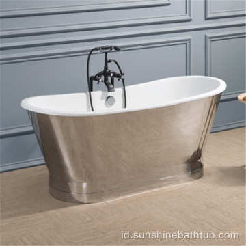 Bak mandi besi cor klasik dengan stainless steel